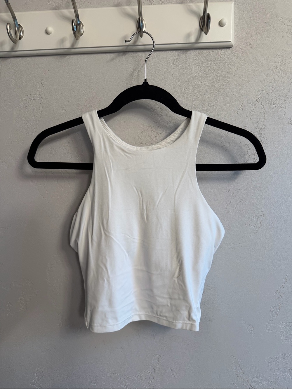 Target White Ribbed High-Neck Crop Tank Top